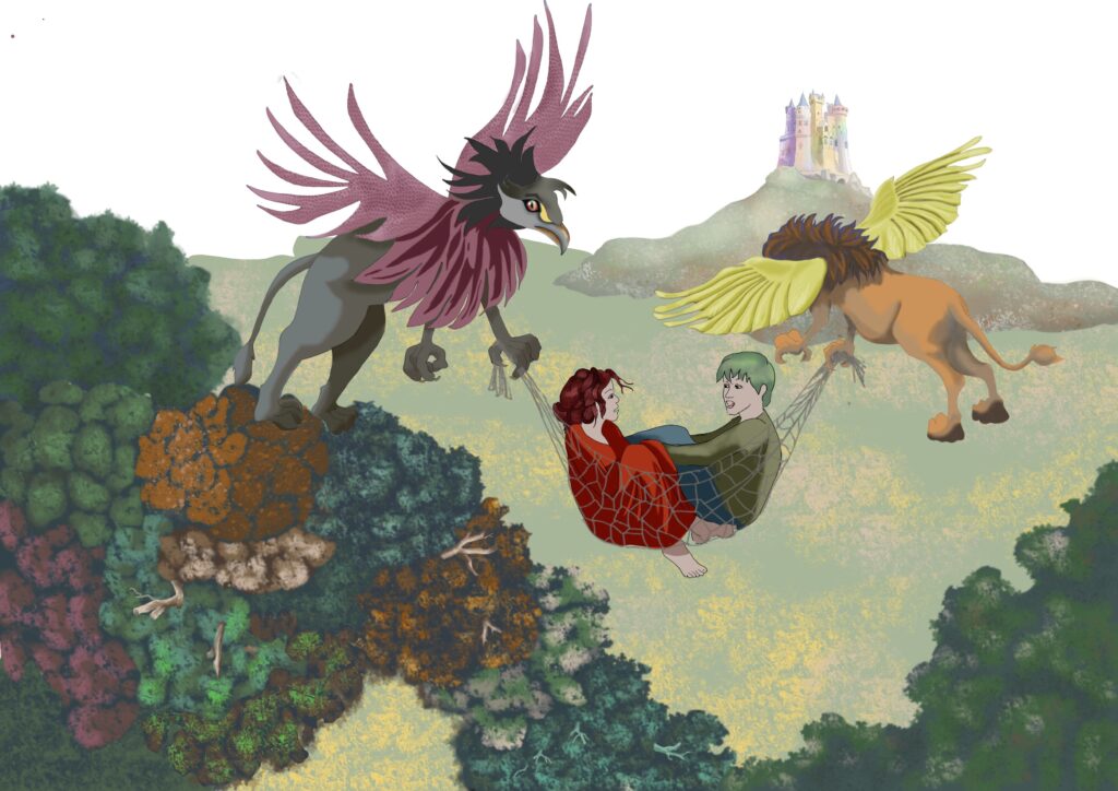 a griffek elrabolják a két tündért